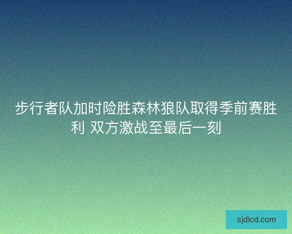 步行者队加时险胜森林狼队取得季前赛胜利 双方激战至最后一刻