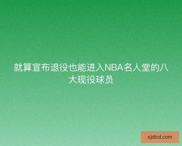 就算宣布退役也能进入NBA名人堂的八大现役球员 就算宣布退役也能进入NBA名人堂的八大现役球员